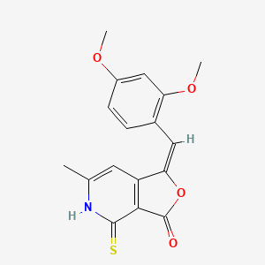 molecular formula C17H15NO4S B11111362 (1E)-1-(2,4-dimethoxybenzylidene)-6-methyl-4-thioxo-4,5-dihydrofuro[3,4-c]pyridin-3(1H)-one 