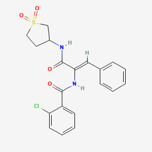 2-chloro-N-{(1Z)-3-[(1,1-dioxidotetrahydrothiophen-3-yl)amino]-3-oxo-1-phenylprop-1-en-2-yl}benzamide