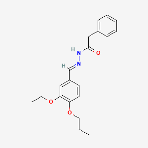 molecular formula C20H24N2O3 B11111412 N'-[(E)-(3-ethoxy-4-propoxyphenyl)methylidene]-2-phenylacetohydrazide 