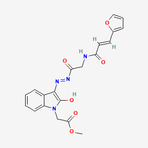 methyl {(3E)-3-[2-({[(2E)-3-(furan-2-yl)prop-2-enoyl]amino}acetyl)hydrazinylidene]-2-oxo-2,3-dihydro-1H-indol-1-yl}acetate