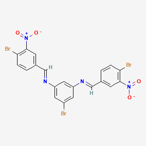 molecular formula C20H11Br3N4O4 B11111450 5-bromo-N,N'-bis[(E)-(4-bromo-3-nitrophenyl)methylidene]benzene-1,3-diamine 