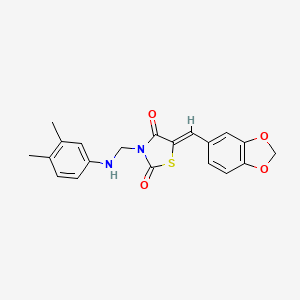 (5Z)-5-(1,3-benzodioxol-5-ylmethylidene)-3-{[(3,4-dimethylphenyl)amino]methyl}-1,3-thiazolidine-2,4-dione