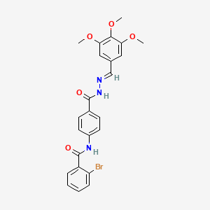 molecular formula C24H22BrN3O5 B11111465 2-bromo-N-(4-{[(2E)-2-(3,4,5-trimethoxybenzylidene)hydrazinyl]carbonyl}phenyl)benzamide 