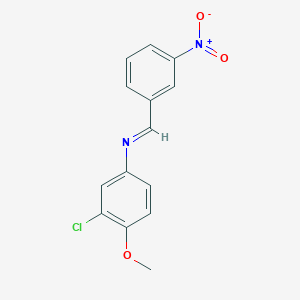 molecular formula C14H11ClN2O3 B11111486 3-chloro-4-methoxy-N-[(E)-(3-nitrophenyl)methylidene]aniline 