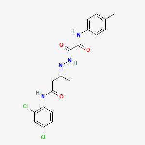 molecular formula C19H18Cl2N4O3 B11111516 (3E)-N-(2,4-dichlorophenyl)-3-(2-{[(4-methylphenyl)amino](oxo)acetyl}hydrazinylidene)butanamide 