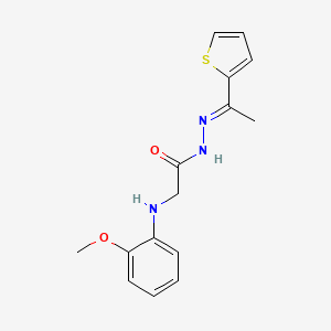 molecular formula C15H17N3O2S B11111522 2-[(2-methoxyphenyl)amino]-N'-[(1E)-1-thien-2-ylethylidene]acetohydrazide 