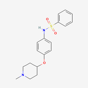 molecular formula C18H22N2O3S B11111524 N-{4-[(1-methylpiperidin-4-yl)oxy]phenyl}benzenesulfonamide 