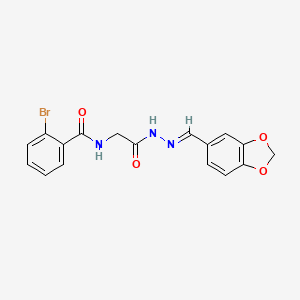 N-({N'-[(E)-(2H-1,3-Benzodioxol-5-YL)methylidene]hydrazinecarbonyl}methyl)-2-bromobenzamide