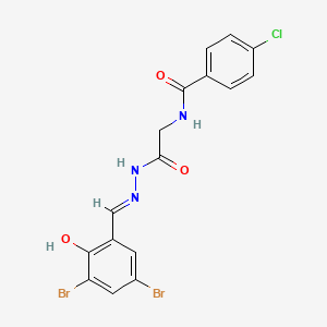 4-Chloro-N-({N'-[(E)-(3,5-dibromo-2-hydroxyphenyl)methylidene]hydrazinecarbonyl}methyl)benzamide