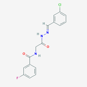 N-({N'-[(E)-(3-Chlorophenyl)methylidene]hydrazinecarbonyl}methyl)-3-fluorobenzamide