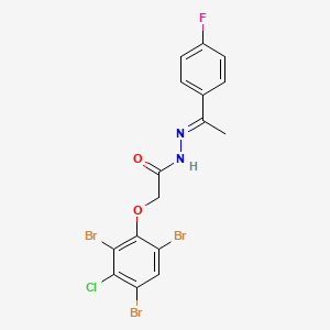 N'-[(1E)-1-(4-fluorophenyl)ethylidene]-2-(2,4,6-tribromo-3-chlorophenoxy)acetohydrazide