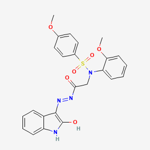 molecular formula C24H22N4O6S B11111641 4-Methoxy-N-(2-methoxyphenyl)-N-({N'-[(3E)-2-oxo-2,3-dihydro-1H-indol-3-ylidene]hydrazinecarbonyl}methyl)benzene-1-sulfonamide 