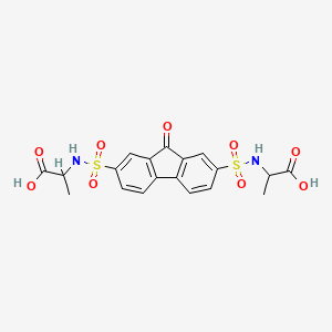 2-{7-[(1-carboxyethyl)sulfamoyl]-9-oxo-9H-fluorene-2-sulfonamido}propanoic acid