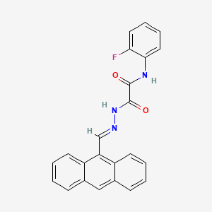 2-[(2E)-2-(anthracen-9-ylmethylidene)hydrazinyl]-N-(2-fluorophenyl)-2-oxoacetamide