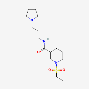 molecular formula C15H29N3O3S B11111665 1-(ethylsulfonyl)-N-[3-(pyrrolidin-1-yl)propyl]piperidine-3-carboxamide 