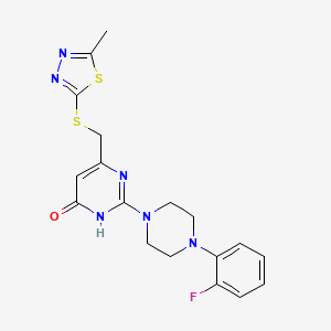 2-[4-(2-fluorophenyl)piperazin-1-yl]-6-{[(5-methyl-1,3,4-thiadiazol-2-yl)sulfanyl]methyl}pyrimidin-4(3H)-one