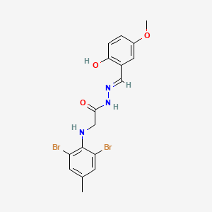 2-[(2,6-Dibromo-4-methylphenyl)amino]-N'-[(E)-(2-hydroxy-5-methoxyphenyl)methylidene]acetohydrazide