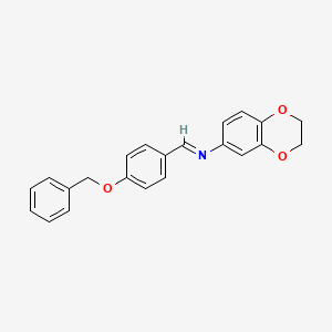 molecular formula C22H19NO3 B11111753 N-{(E)-[4-(benzyloxy)phenyl]methylidene}-2,3-dihydro-1,4-benzodioxin-6-amine 