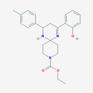 Ethyl 2-(2-hydroxyphenyl)-4-(4-methylphenyl)-1,5,9-triazaspiro[5.5]undec-1-ene-9-carboxylate