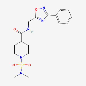 1-(dimethylsulfamoyl)-N-[(3-phenyl-1,2,4-oxadiazol-5-yl)methyl]piperidine-4-carboxamide