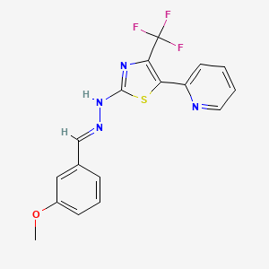 3-Methoxybenzaldehyde 1-[5-(2-pyridyl)-4-(trifluoromethyl)-1,3-thiazol-2-YL]hydrazone