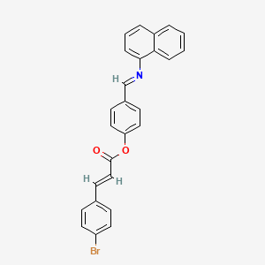 molecular formula C26H18BrNO2 B11111833 4-[(E)-(naphthalen-1-ylimino)methyl]phenyl (2E)-3-(4-bromophenyl)prop-2-enoate 