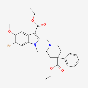 ethyl 6-bromo-2-{[4-(ethoxycarbonyl)-4-phenylpiperidin-1-yl]methyl}-5-methoxy-1-methyl-1H-indole-3-carboxylate