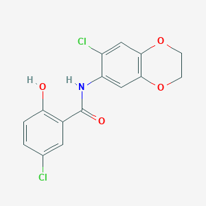 5-chloro-N-(7-chloro-2,3-dihydro-1,4-benzodioxin-6-yl)-2-hydroxybenzamide