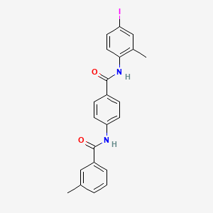 molecular formula C22H19IN2O2 B11111854 N-{4-[(4-iodo-2-methylphenyl)carbamoyl]phenyl}-3-methylbenzamide 