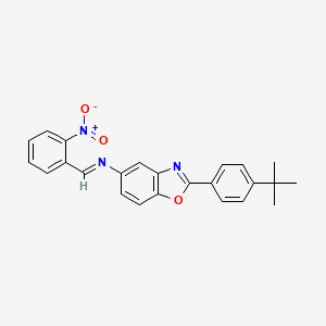 molecular formula C24H21N3O3 B11111861 2-(4-tert-butylphenyl)-N-[(E)-(2-nitrophenyl)methylidene]-1,3-benzoxazol-5-amine 