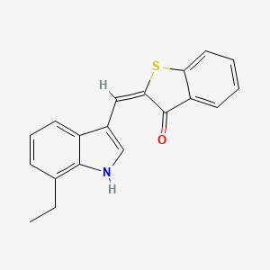 molecular formula C19H15NOS B11111863 (2E)-2-[(7-ethyl-1H-indol-3-yl)methylidene]-1-benzothiophen-3(2H)-one 