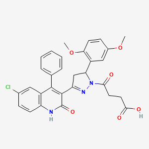 4-[3-(6-chloro-2-oxo-4-phenyl-1,2-dihydroquinolin-3-yl)-5-(2,5-dimethoxyphenyl)-4,5-dihydro-1H-pyrazol-1-yl]-4-oxobutanoic acid