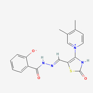 2-[[(E)-[4-(3,4-dimethylpyridin-1-ium-1-yl)-2-oxo-3H-1,3-thiazol-5-yl]methylideneamino]carbamoyl]phenolate