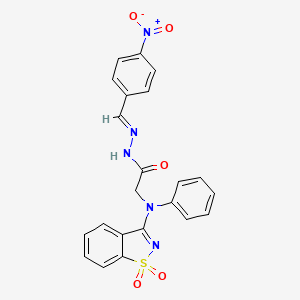 2-[(1,1-Dioxido-1,2-benzisothiazol-3-YL)(phenyl)amino]-N'-[(E)-(4-nitrophenyl)methylene]acetohydrazide