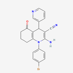 2-Amino-1-(4-bromophenyl)-5-oxo-4-(pyridin-3-yl)-1,4,5,6,7,8-hexahydroquinoline-3-carbonitrile