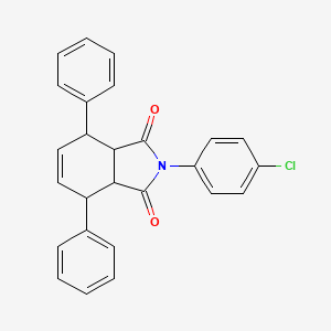 molecular formula C26H20ClNO2 B11112010 2-(4-chlorophenyl)-4,7-diphenyl-3a,4,7,7a-tetrahydro-1H-isoindole-1,3(2H)-dione 