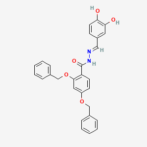 molecular formula C28H24N2O5 B11112054 2,4-bis(benzyloxy)-N'-[(E)-(3,4-dihydroxyphenyl)methylidene]benzohydrazide 