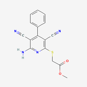 Methyl [(6-amino-3,5-dicyano-4-phenylpyridin-2-yl)sulfanyl]acetate