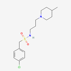 1-(4-chlorophenyl)-N-[3-(4-methylpiperidin-1-yl)propyl]methanesulfonamide