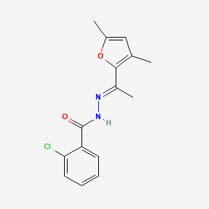 molecular formula C15H15ClN2O2 B11112154 2-chloro-N'-[(1E)-1-(3,5-dimethylfuran-2-yl)ethylidene]benzohydrazide 