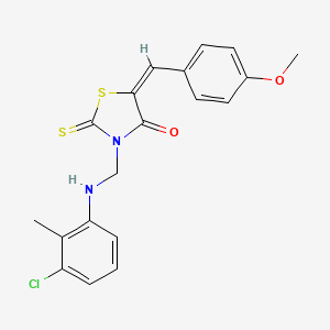 (5E)-3-{[(3-chloro-2-methylphenyl)amino]methyl}-5-(4-methoxybenzylidene)-2-thioxo-1,3-thiazolidin-4-one