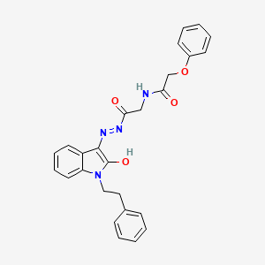 N-({N'-[(3E)-2-Oxo-1-(2-phenylethyl)-2,3-dihydro-1H-indol-3-ylidene]hydrazinecarbonyl}methyl)-2-phenoxyacetamide