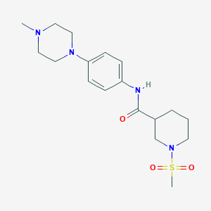 molecular formula C18H28N4O3S B11112178 N-[4-(4-methylpiperazin-1-yl)phenyl]-1-(methylsulfonyl)piperidine-3-carboxamide 