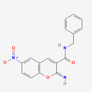 molecular formula C17H13N3O4 B11112189 N-benzyl-2-imino-6-nitrochromene-3-carboxamide 