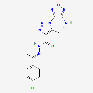 1-(4-amino-1,2,5-oxadiazol-3-yl)-N'-[(1E)-1-(4-chlorophenyl)ethylidene]-5-methyl-1H-1,2,3-triazole-4-carbohydrazide