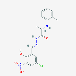 molecular formula C17H17ClN4O4 B11112231 N'-[(E)-(5-chloro-2-hydroxy-3-nitrophenyl)methylidene]-2-[(2-methylphenyl)amino]propanehydrazide (non-preferred name) 