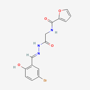 molecular formula C14H12BrN3O4 B11112238 N-{2-[(2E)-2-(5-bromo-2-hydroxybenzylidene)hydrazinyl]-2-oxoethyl}furan-2-carboxamide (non-preferred name) 