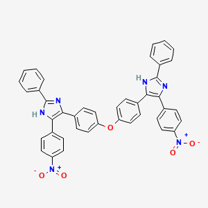 molecular formula C42H28N6O5 B11112248 5-(4-nitrophenyl)-4-(4-{4-[4-(4-nitrophenyl)-2-phenyl-1H-imidazol-5-yl]phenoxy}phenyl)-2-phenyl-1H-imidazole 