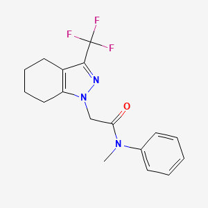 molecular formula C17H18F3N3O B11112269 N-methyl-N-phenyl-2-[3-(trifluoromethyl)-4,5,6,7-tetrahydro-1H-indazol-1-yl]acetamide 