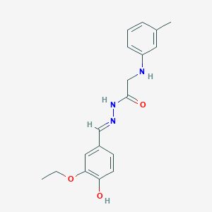 N'-[(E)-(3-ethoxy-4-hydroxyphenyl)methylidene]-2-[(3-methylphenyl)amino]acetohydrazide (non-preferred name)